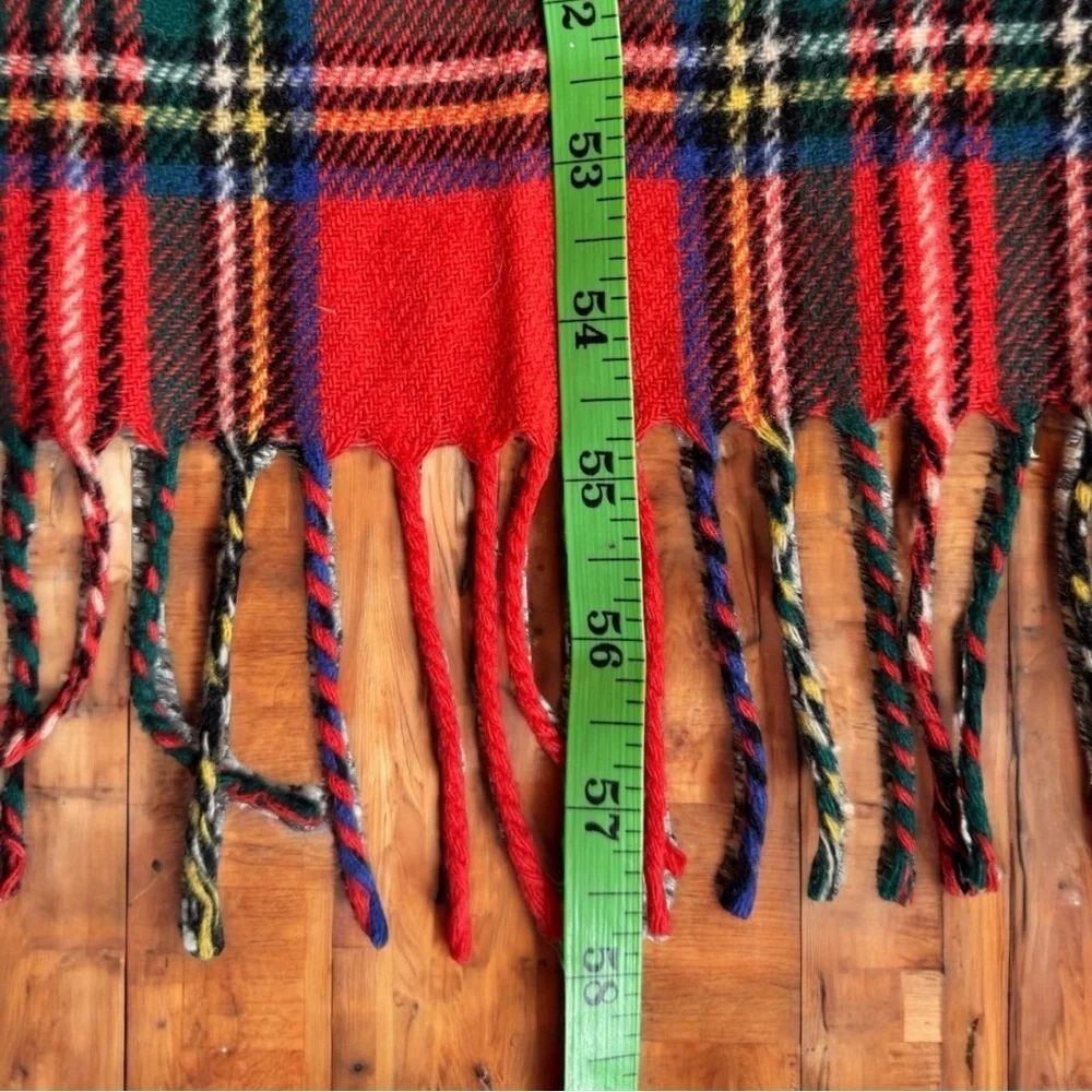 VINTAGE Youth Park Red Tartan Plaid Scarf